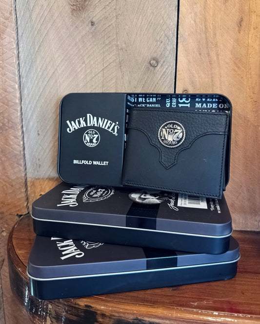 Officially Licensed - JD Old #7 Black Leather Bifold Wallet