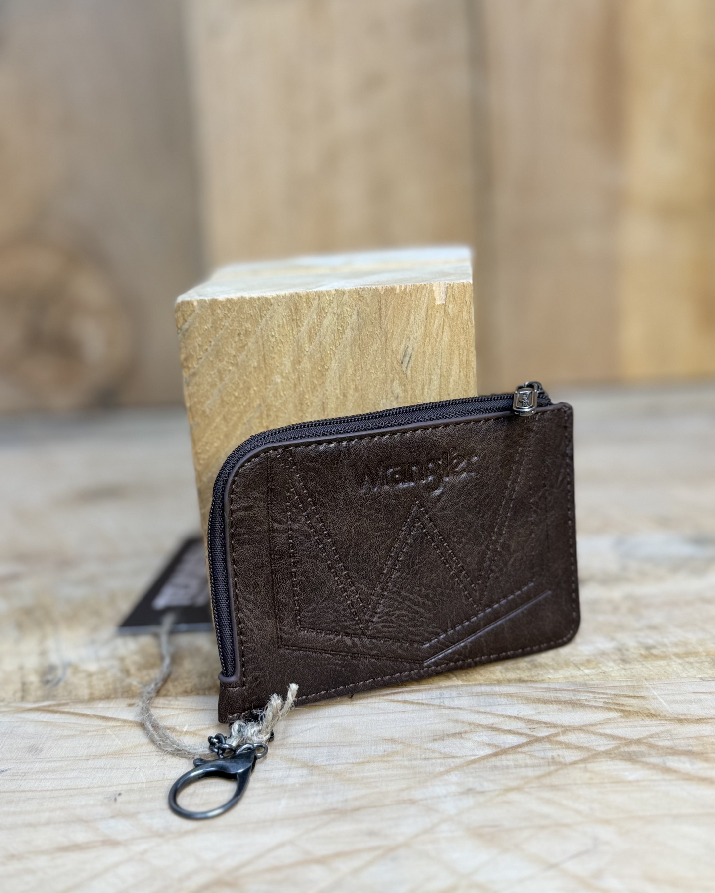 Wrangler Mini Zip Card Case - COFFEE