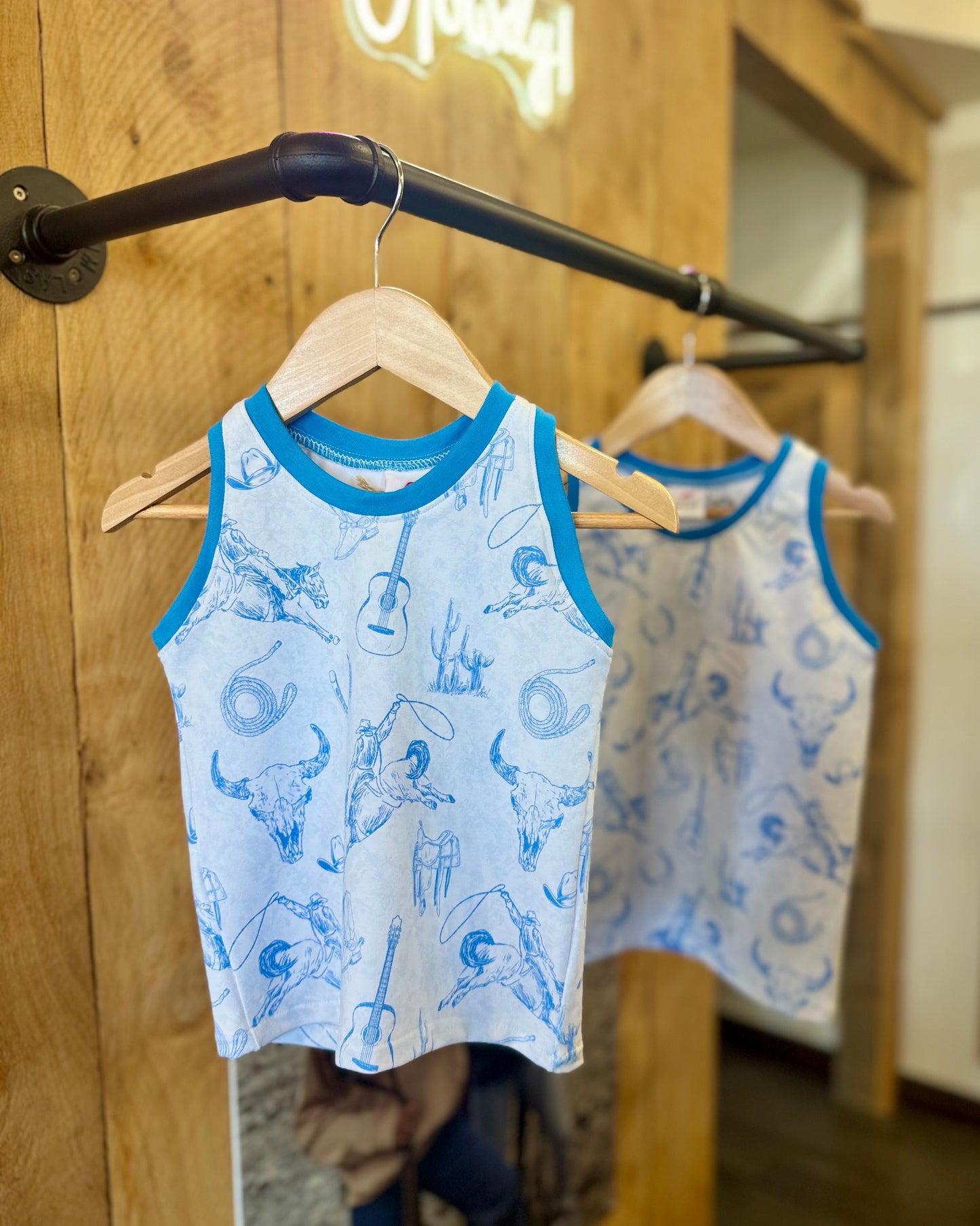 Little Foxes: Blue Western Tank
