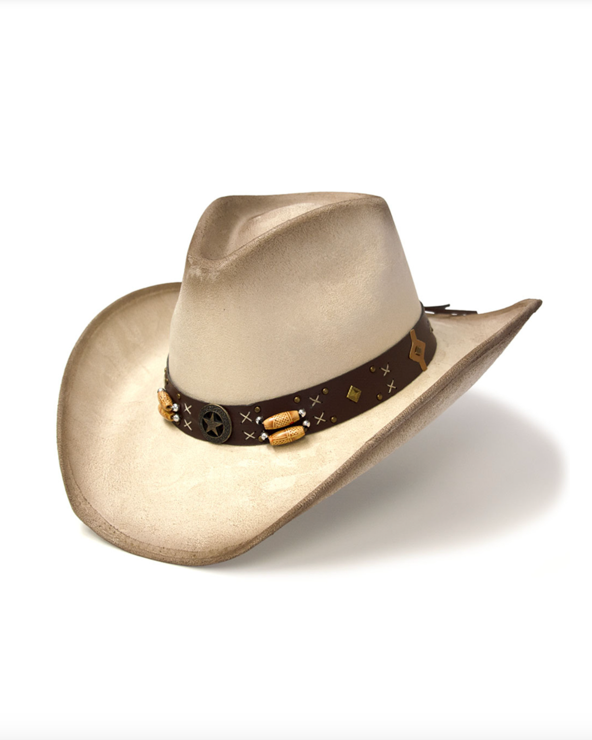 Buff Suede Finished Pinch Front Cowboy Hat