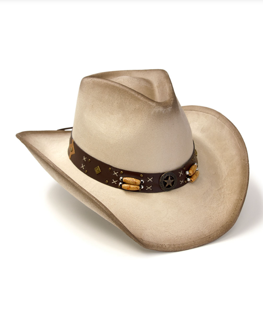 Buff Suede Finished Pinch Front Cowboy Hat