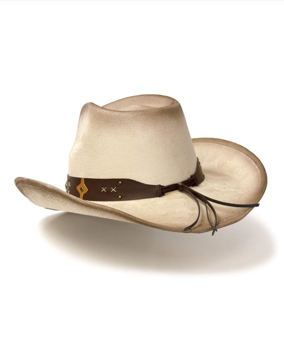 Buff Suede Finished Pinch Front Cowboy Hat