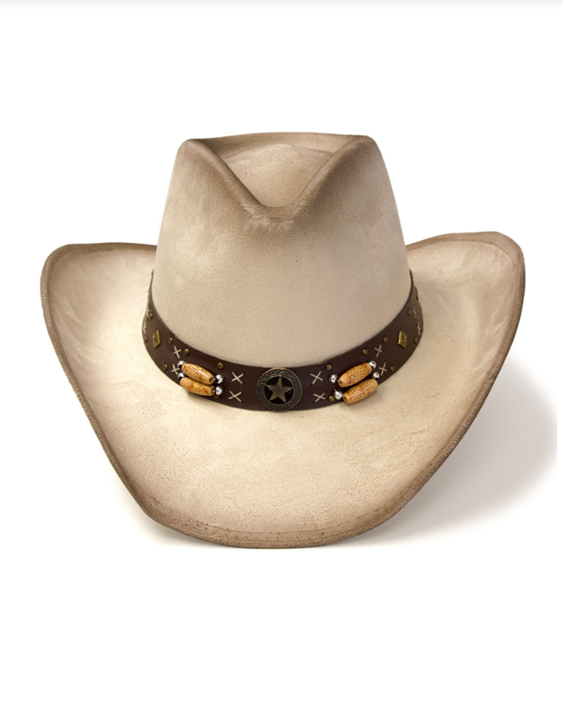 Buff Suede Finished Pinch Front Cowboy Hat