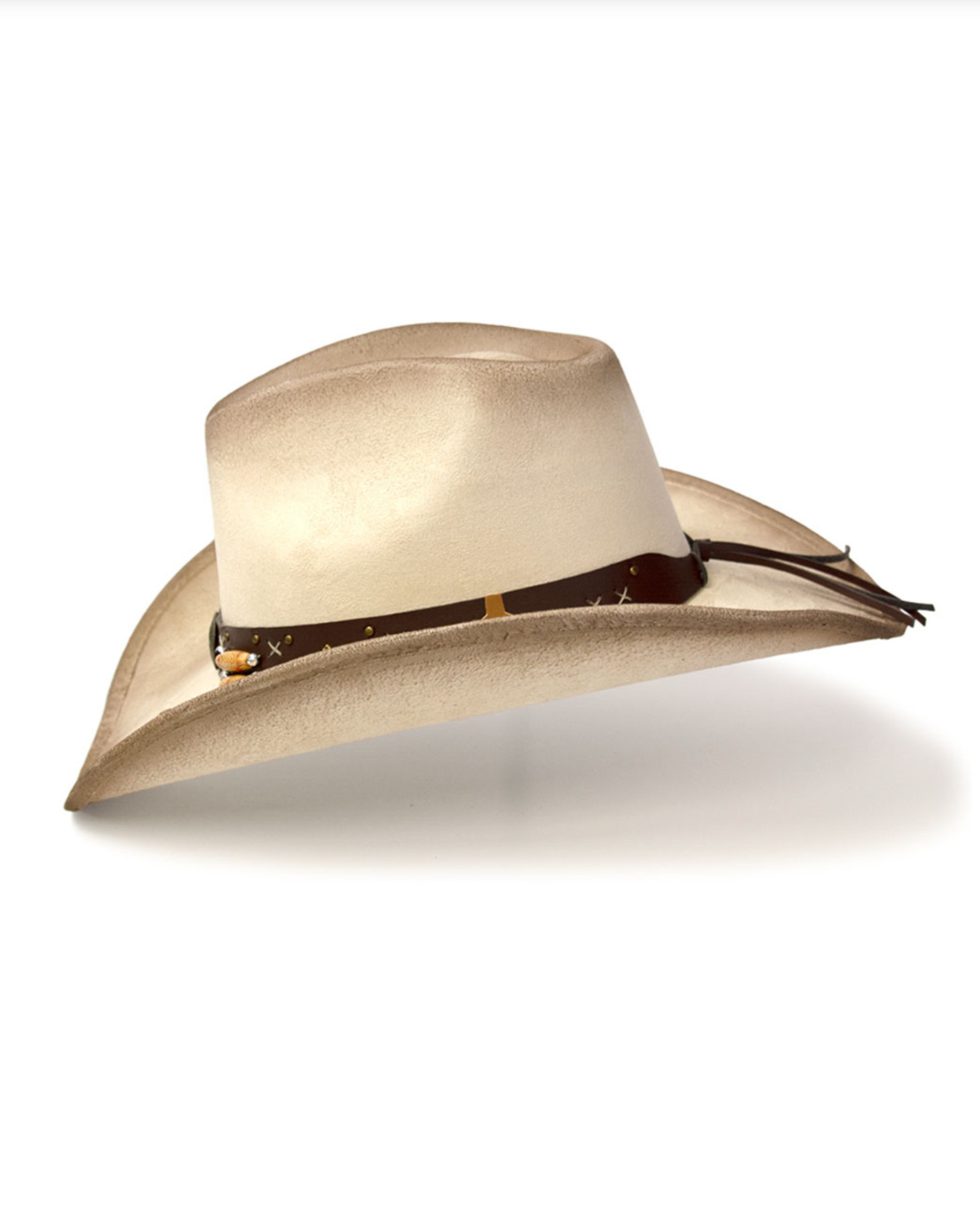 Buff Suede Finished Pinch Front Cowboy Hat
