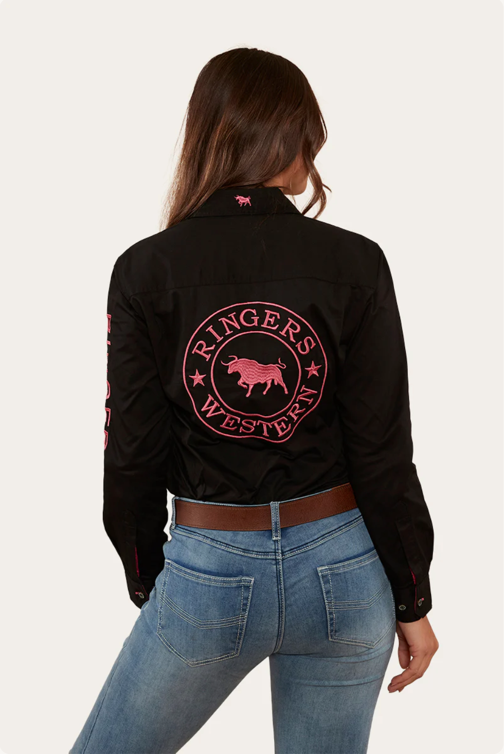 Ringers Western: Woman's Jillaroo Work Shirt - Melon
