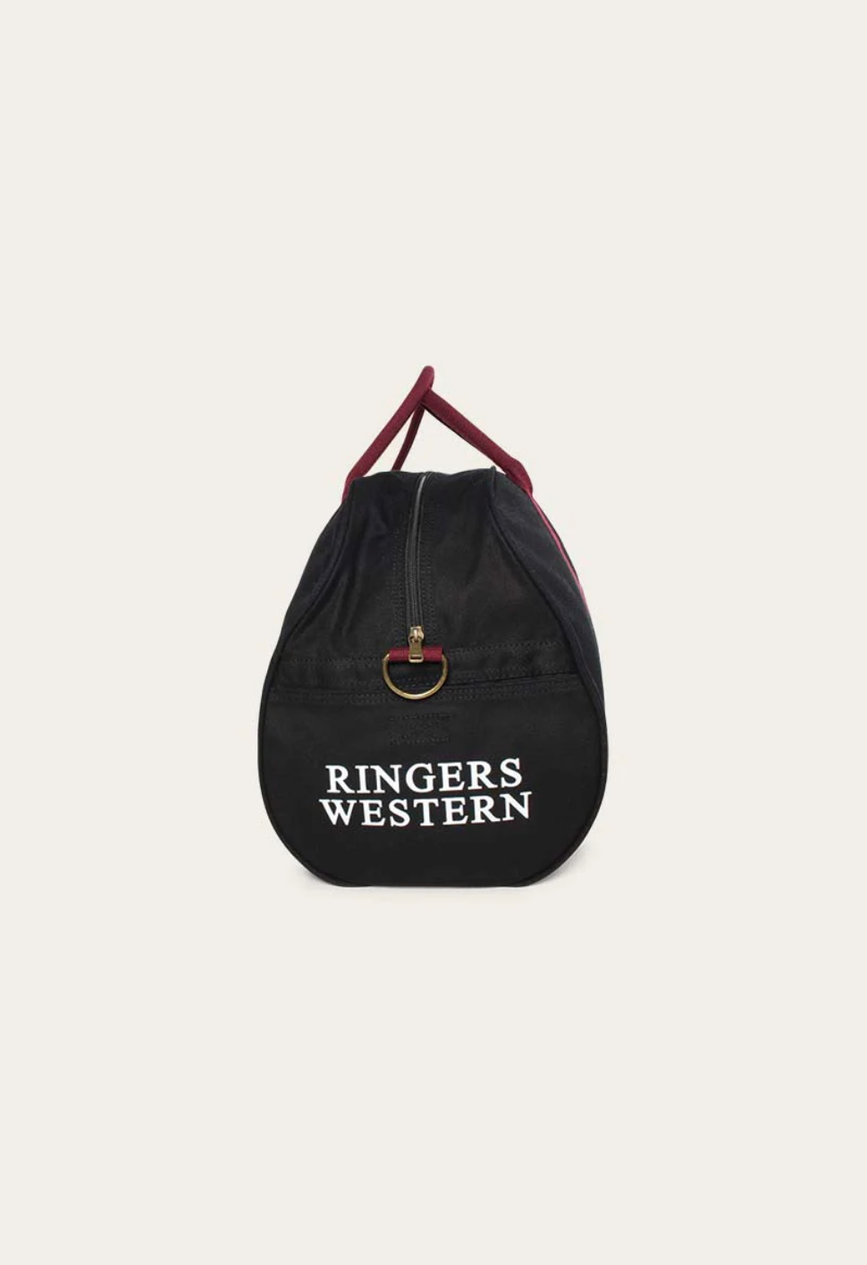Black bag with 'Ringers Western' text on a white background