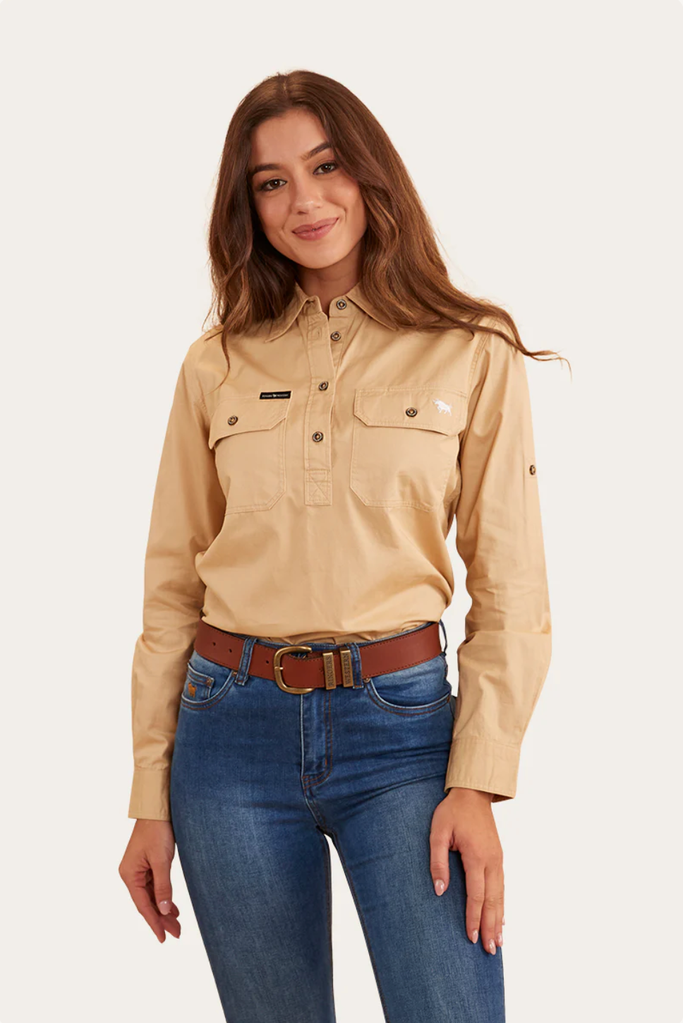 Ringers Western: Ladies Pentecost Work Shirt - Sand
