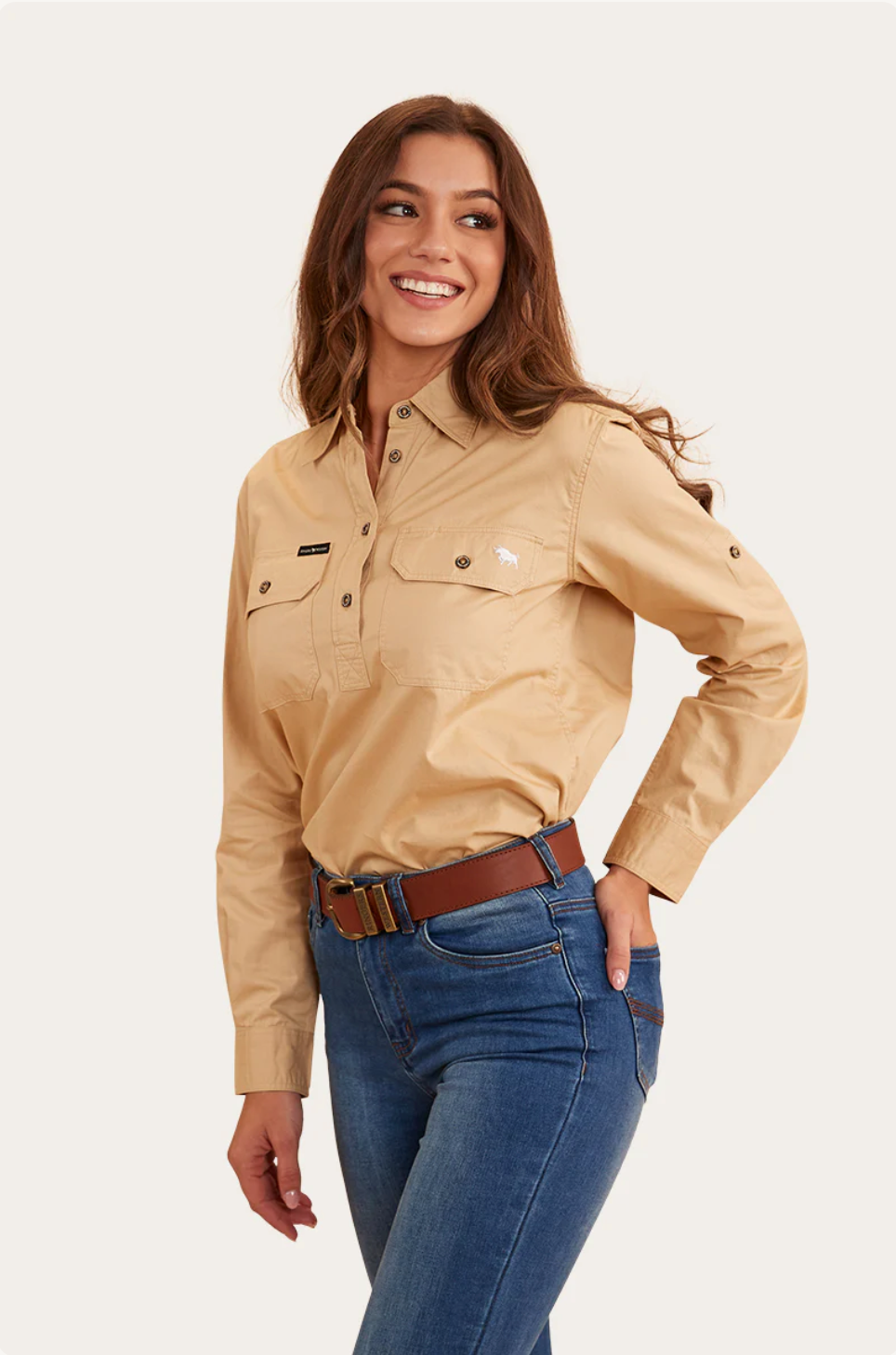Ringers Western: Ladies Pentecost Work Shirt - Sand
