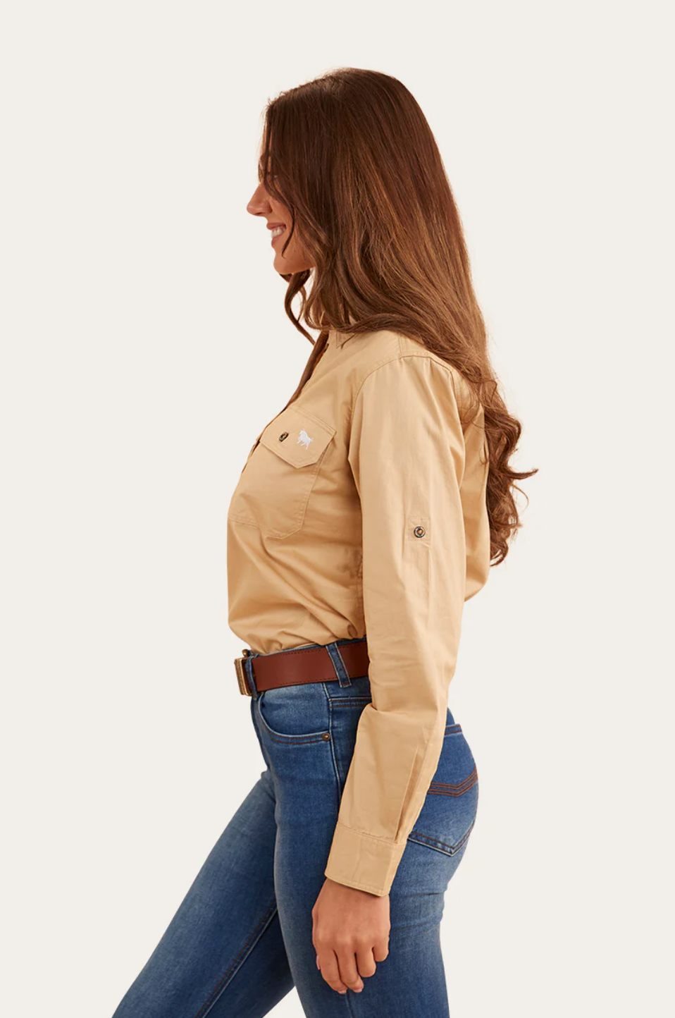 Ringers Western: Ladies Pentecost Work Shirt - Sand