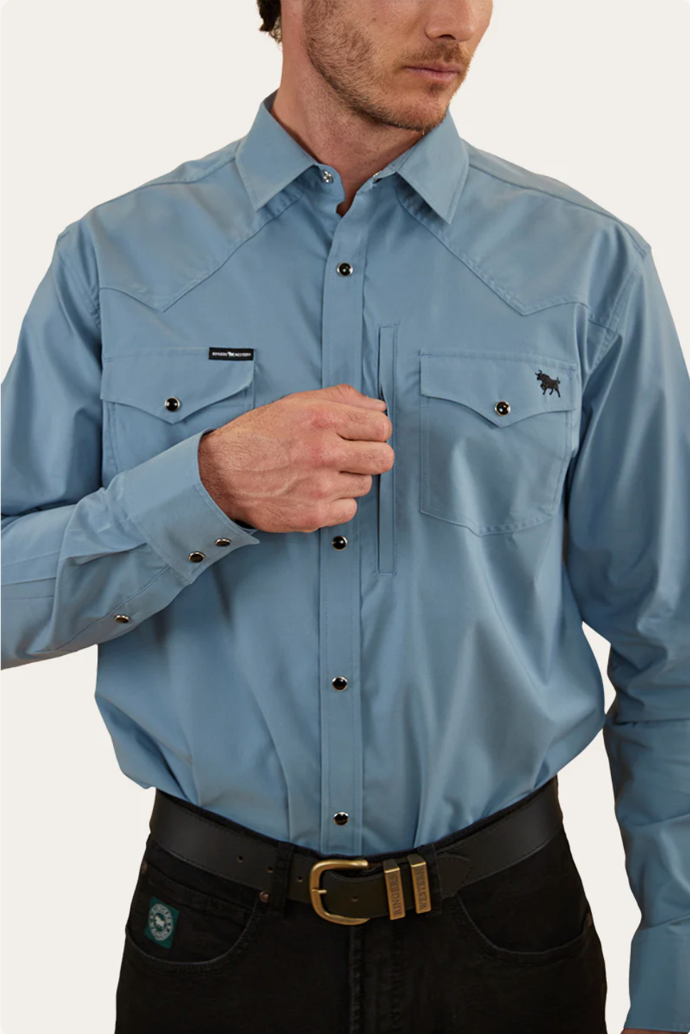 Ringers Western: Mens Dillinger Western Shirt - Blue