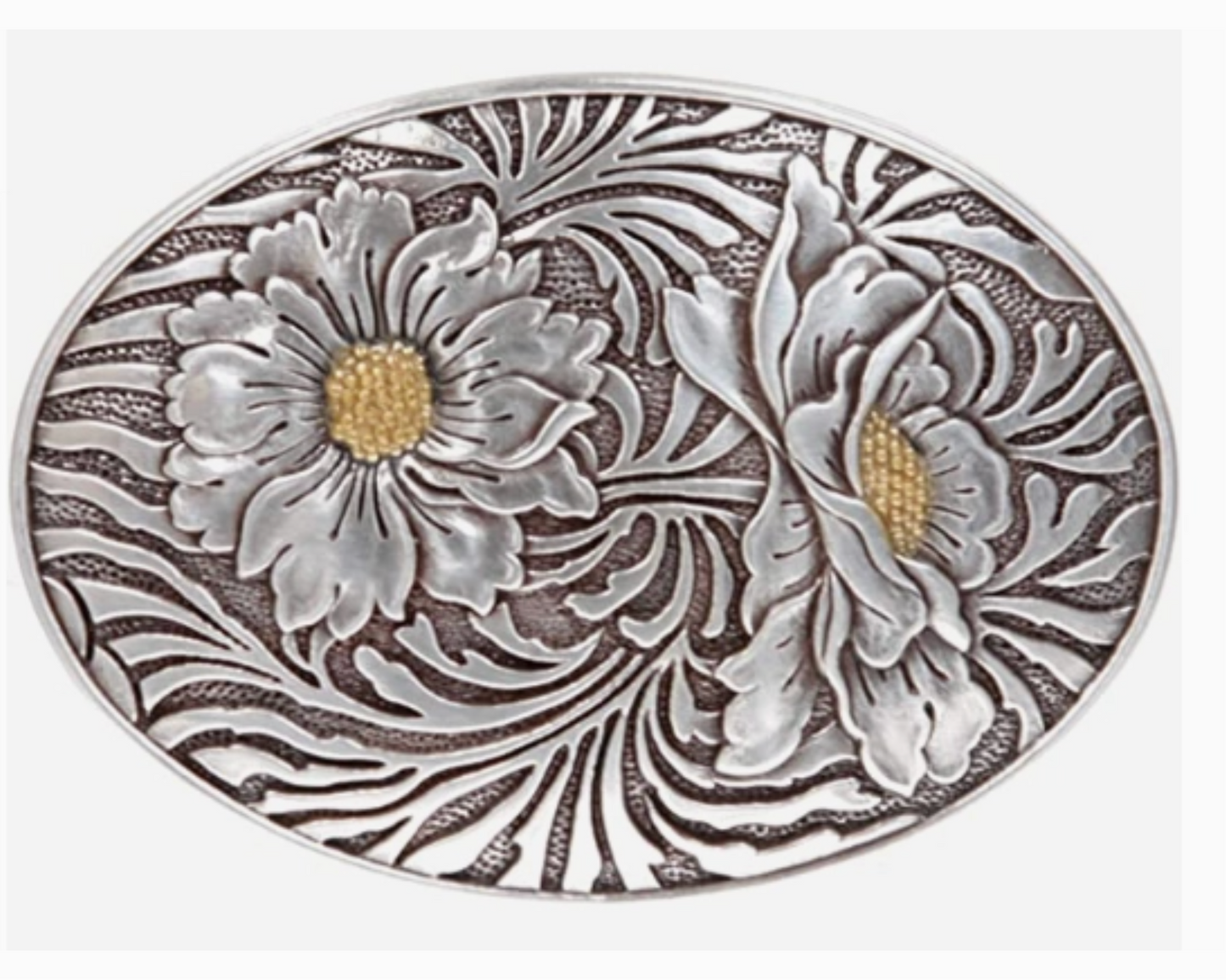 Oval Sunflower Belt Buckle