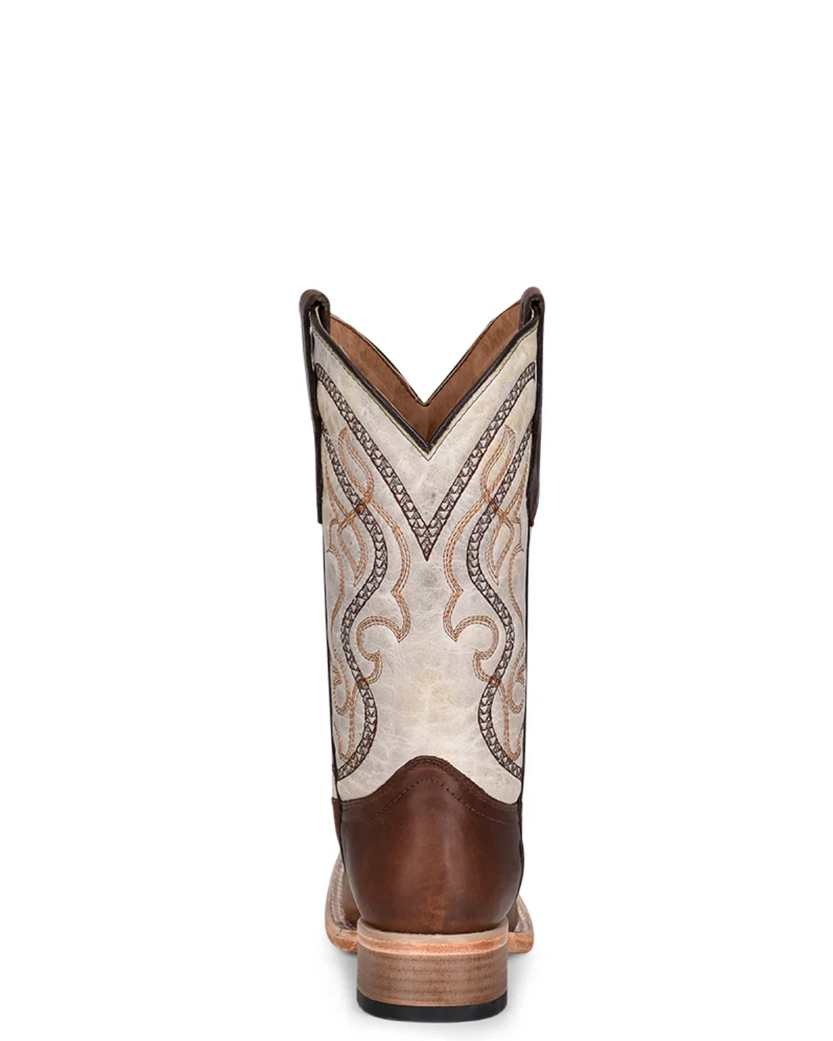 Circle: Youth/Womans Leather Cowboy boots in the colourway bone/brown - Texas Western Apparel New Zealand