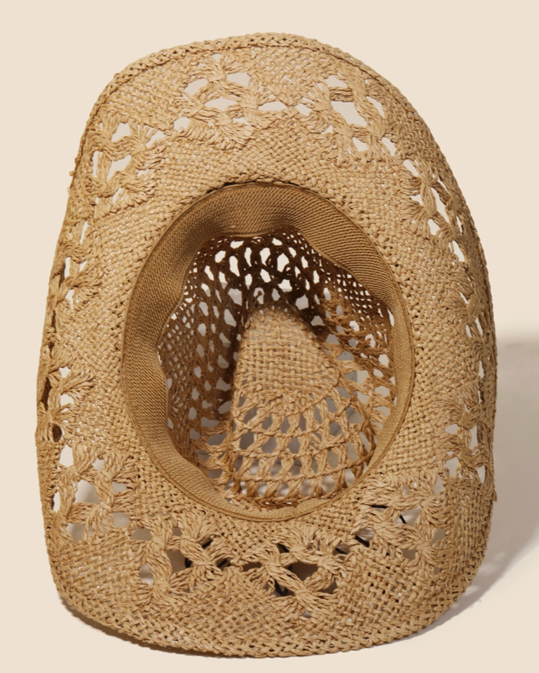 Anarchy Street: Straw Braided Beaded Strap Cowboy Hat