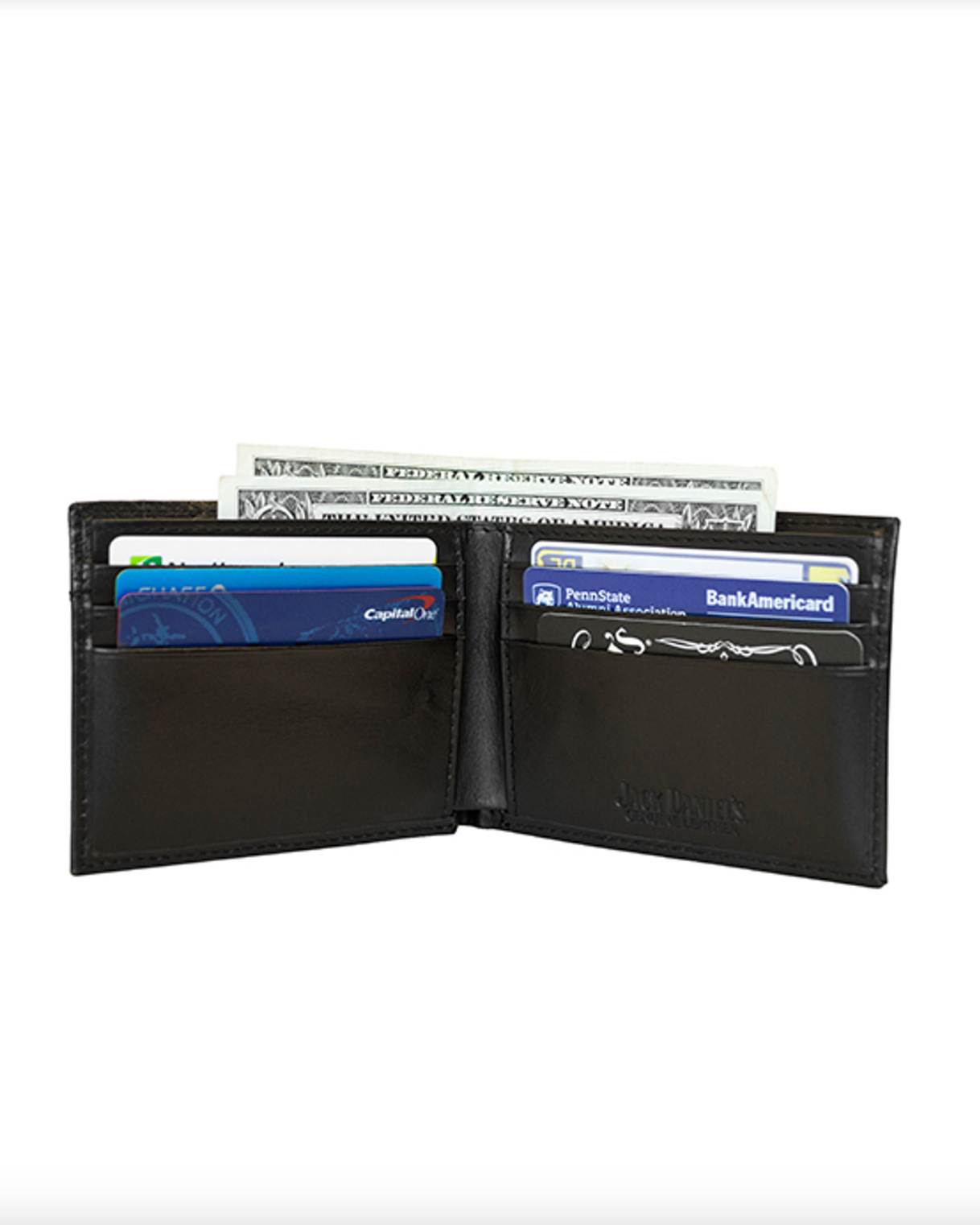 Officially Licensed - JD Old #7 Black Leather Bifold Wallet