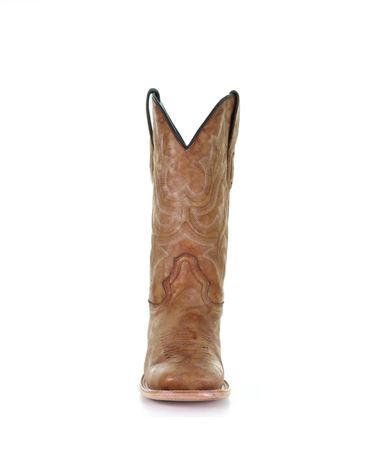 Corral: Woman's Square Toe Leather Cowboy Boots in tan with tan western stitching - Texas Western New Zealand