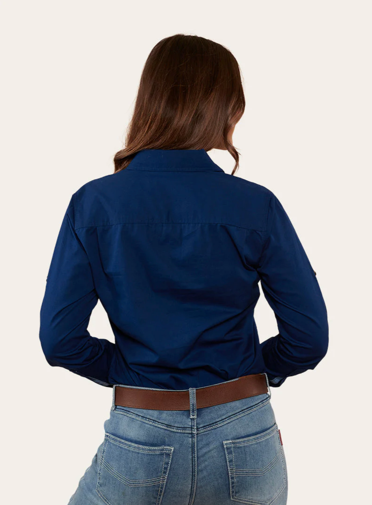 Ringers Western: Woman's 100% Cotton Pentecost River Half Button Work Shirt in Navy - Texas Western New Zealand