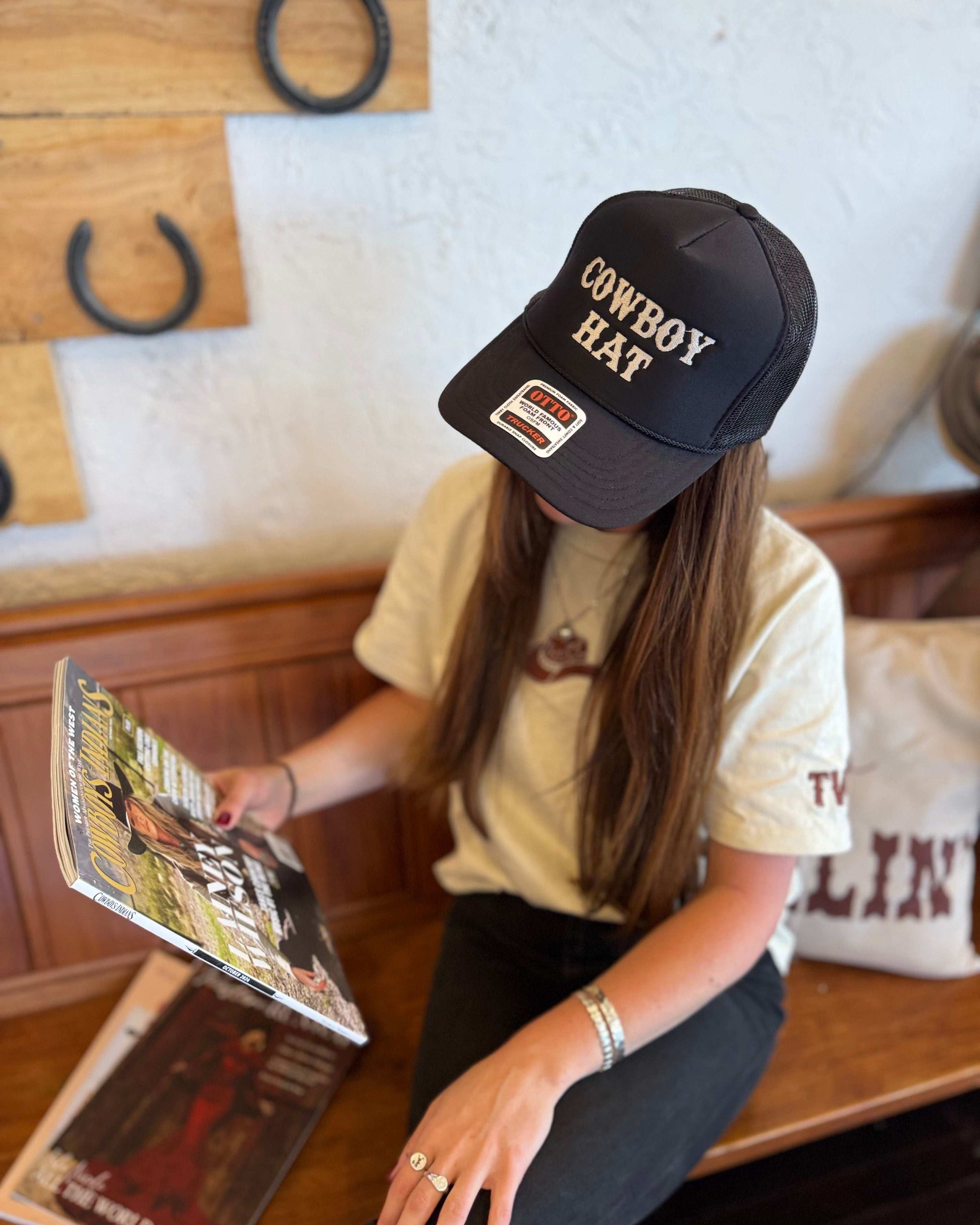 Madley Trucker Hat: CowboyHat - BLACK