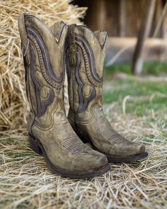 Corral Mens: Gold Cowhide Boots