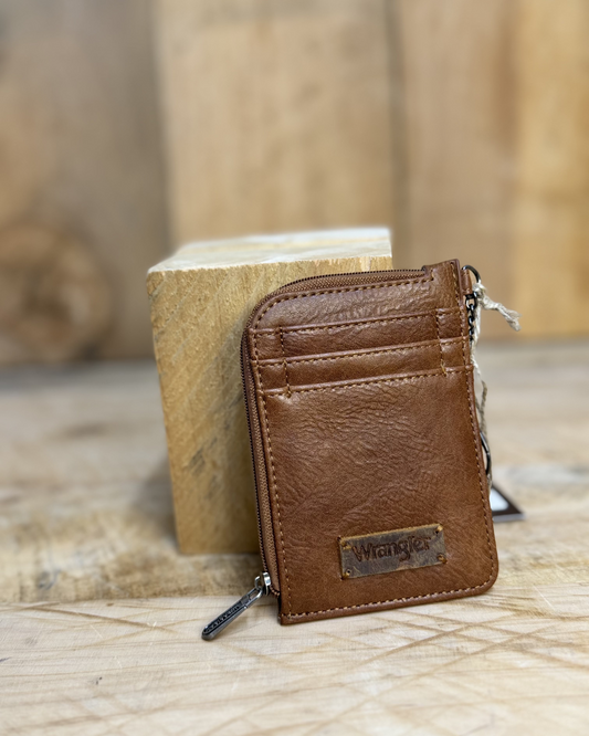 Wrangler Mini Zip Card Case - BROWN