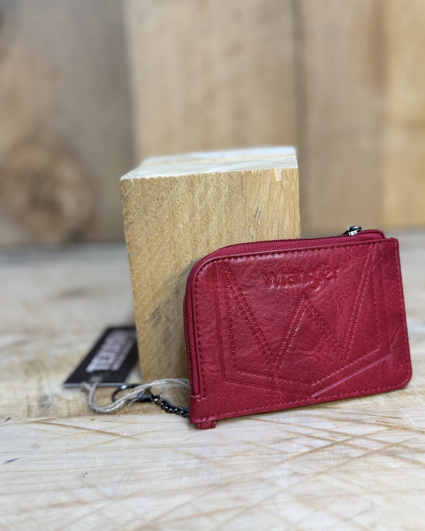 Wrangler Mini Zip Card Case - RED