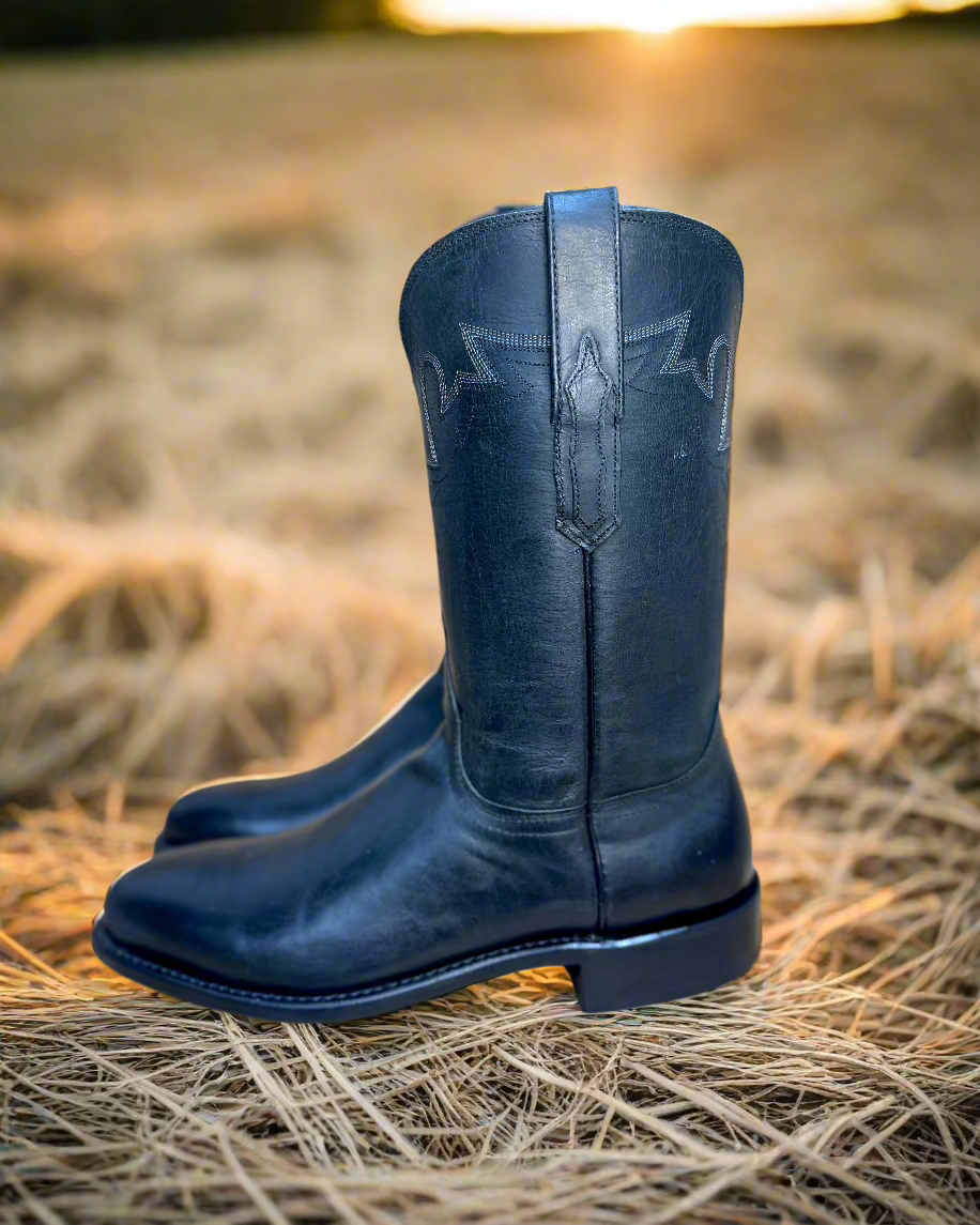 Sunset Roper Lucchese: Sunset Roper Cowboy Boot - Black – TEXAS WESTERN APPAREL