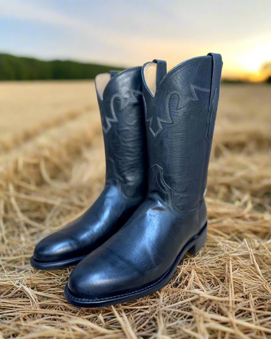 Sunset Roper Lucchese: Sunset Roper Cowboy Boot - Black – TEXAS WESTERN APPAREL