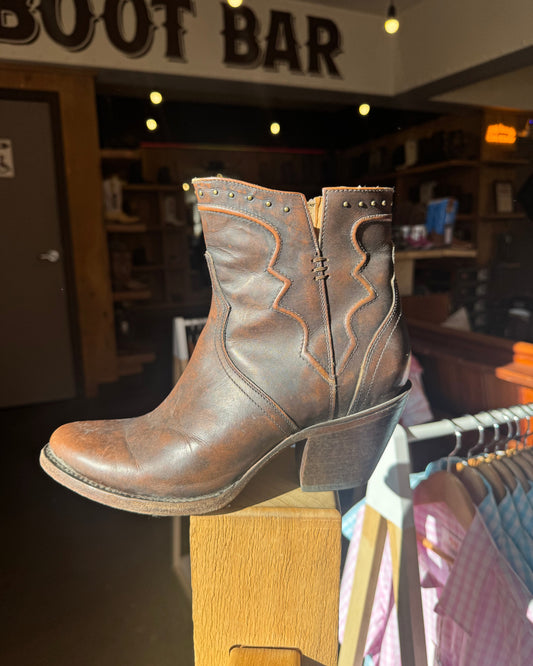  Lucchese Maple Cord Studded Bootie