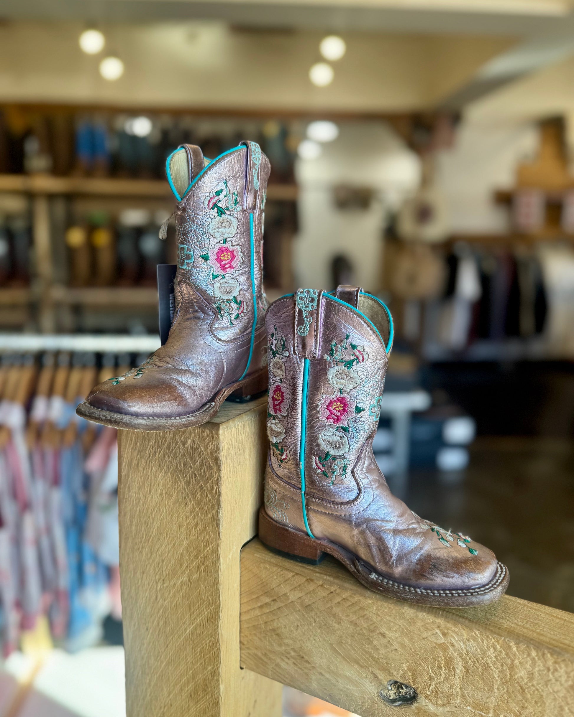Kids Macie Bean Leather Cowboy Boots -Texas Western New Zealand