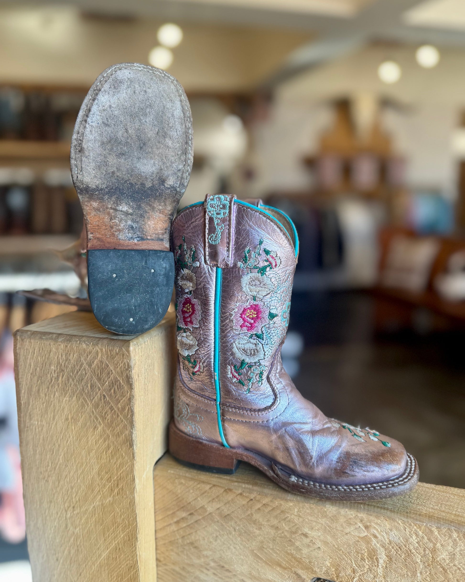 Kids Macie Bean Leather Cowboy Boots -Texas Western New Zealand