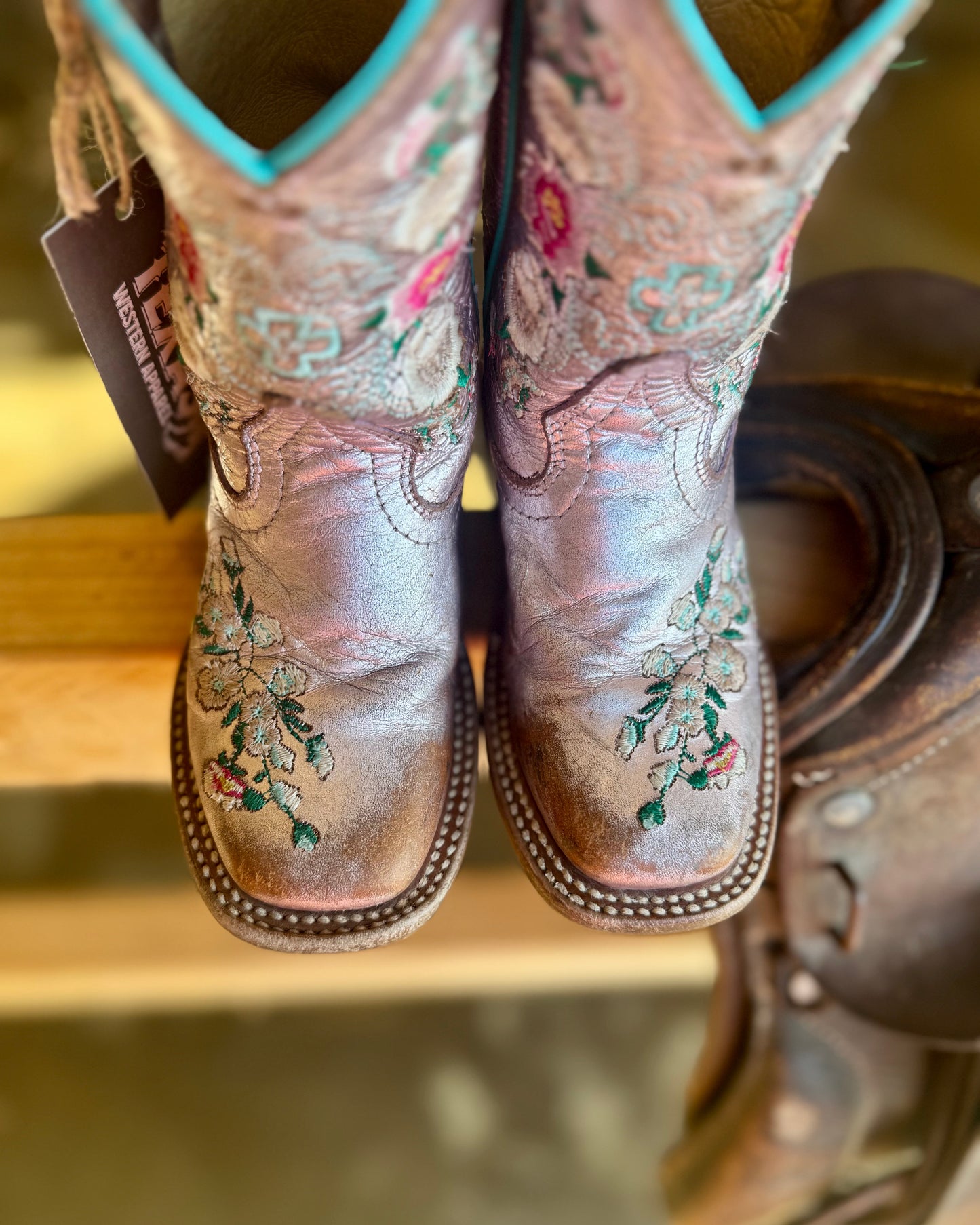Kids Macie Bean Leather Cowboy Boots -Texas Western New Zealand