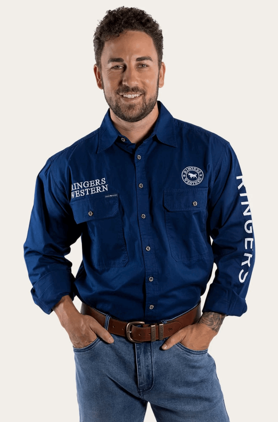 Ringers Western: Mens Hawkeye Work Shirt - Navy