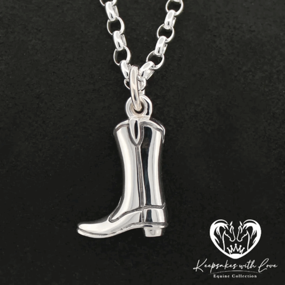 KWL: Stirling Silver Western Boot Pendant - P258