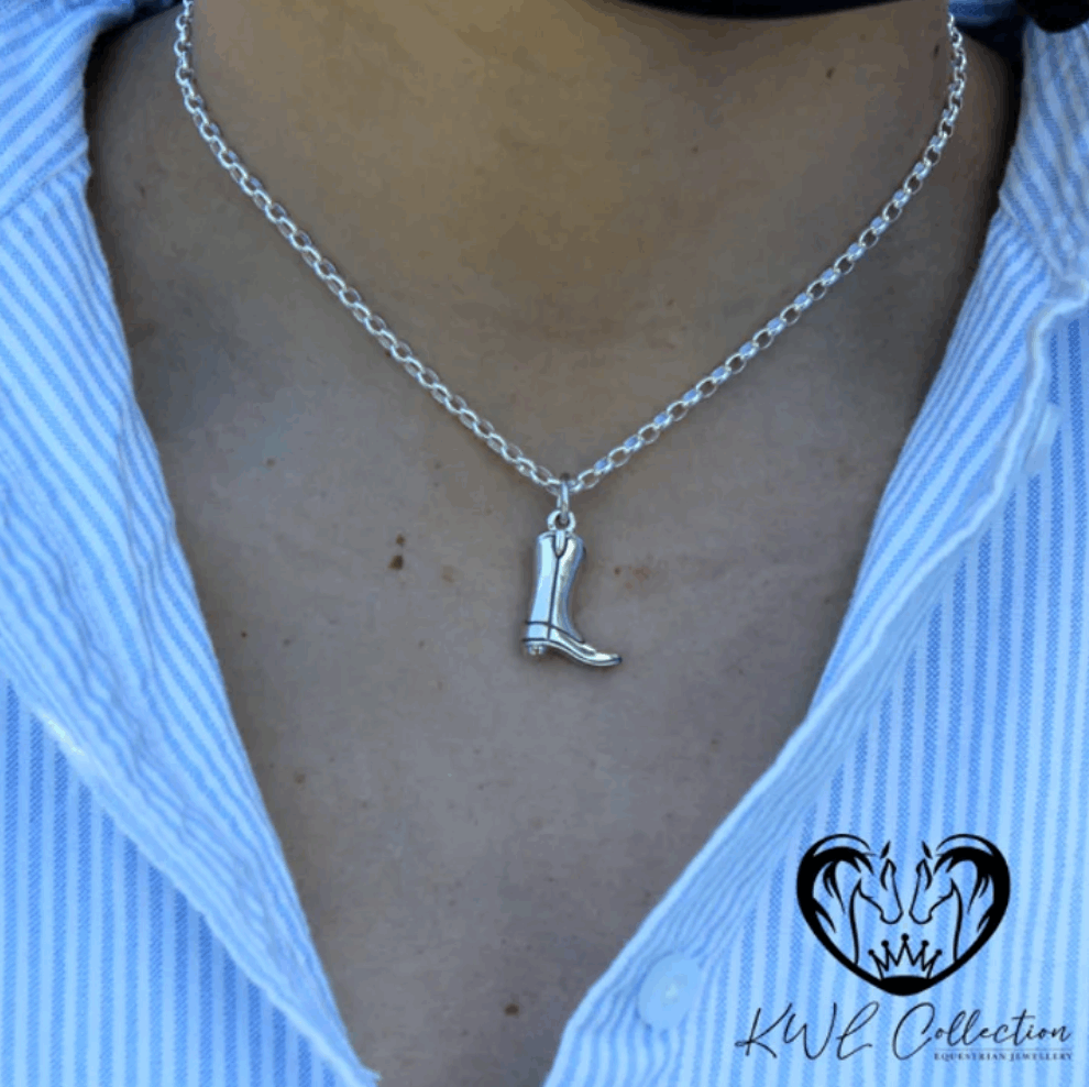 KWL: Stirling Silver Western Boot Pendant - P258