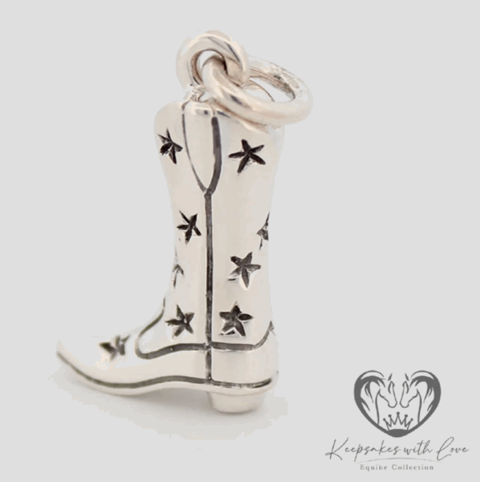 KWL: Sterling Silver Western Star Boot Pendant - P362