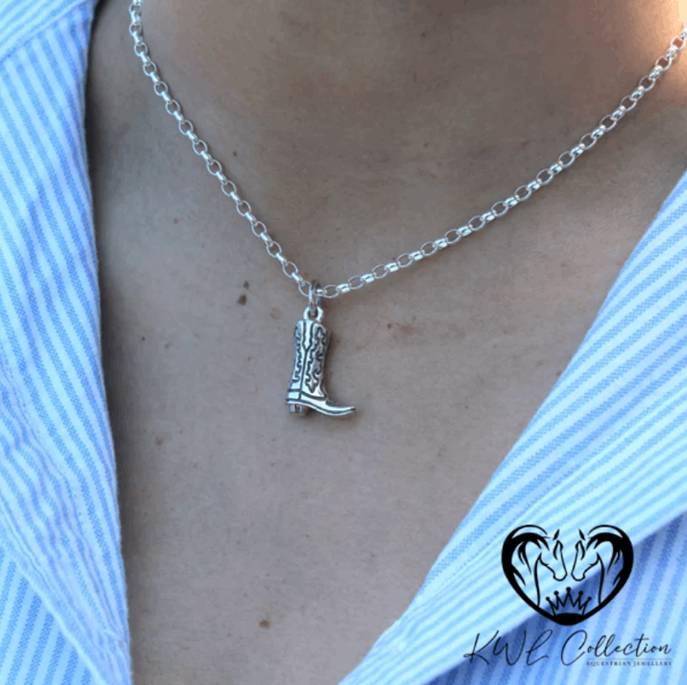 KWL: Sterling Silver Western Boot Pendant - P360