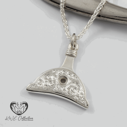 KWL: Sterling Silver Hand Engraved Small Dog Whistle pendant - P412