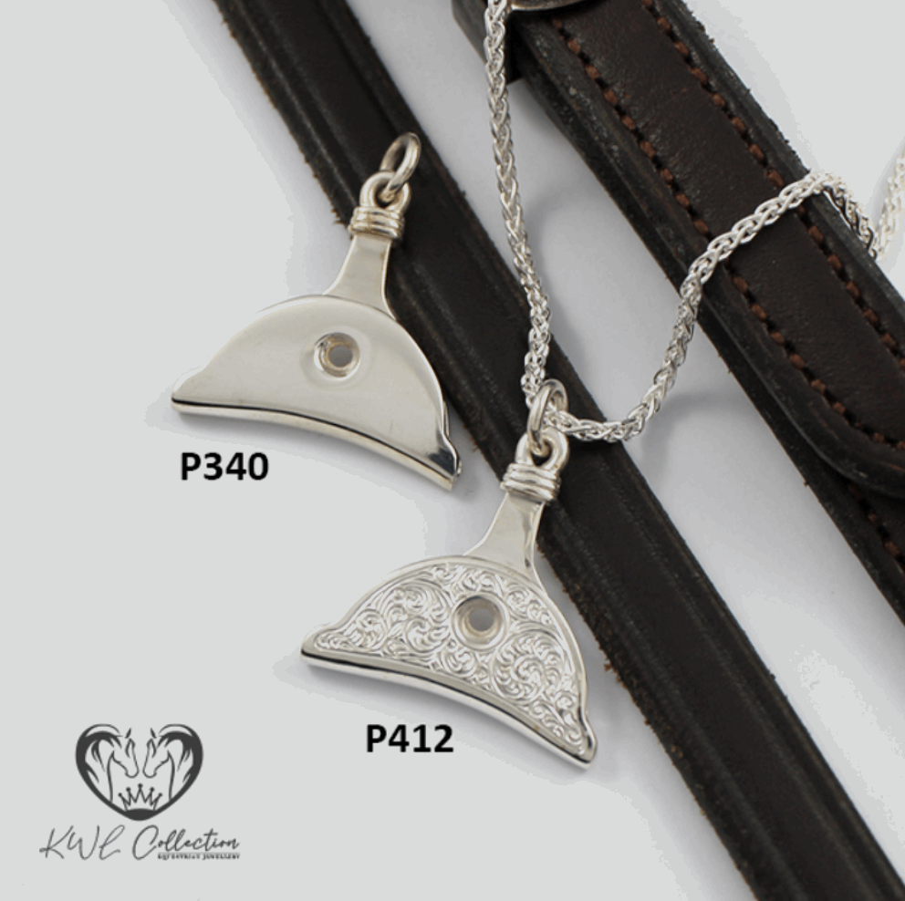 KWL: Sterling Silver Hand Engraved Small Dog Whistle pendant - P412