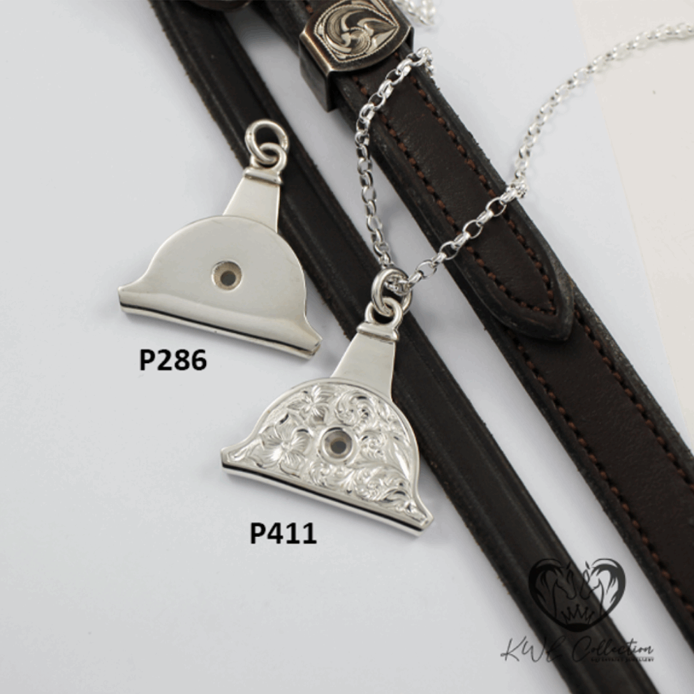 KWL: Sterling Silver Hand Engraved Large Dog Whistle pendant - P411