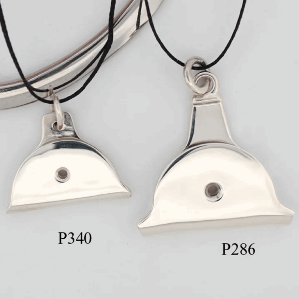 KWL: Sterling Silver Large Dog Whistle Pendant - P286