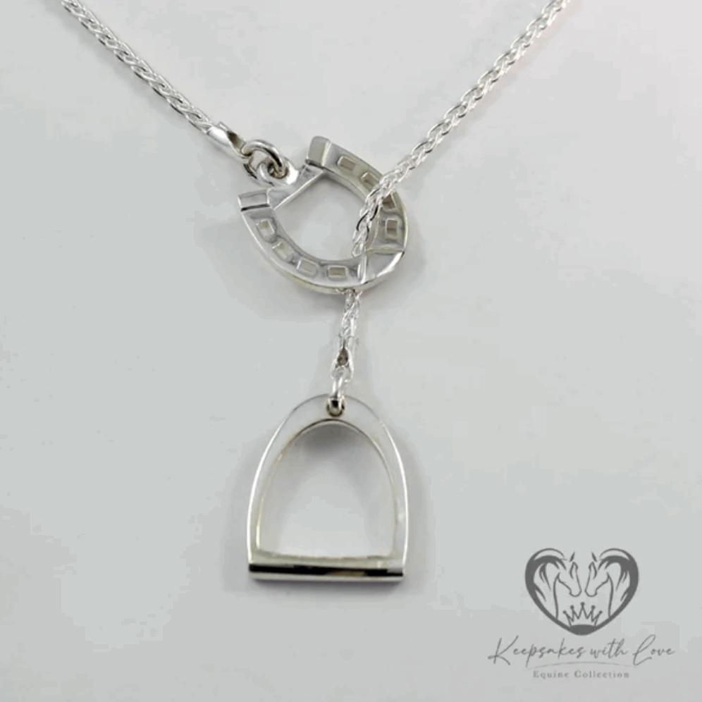 KWL: Sterling Silver Horseshoe and Stirrup Necklace - P395