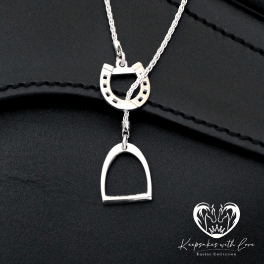 KWL: Sterling Silver Horseshoe and Stirrup Necklace - P395