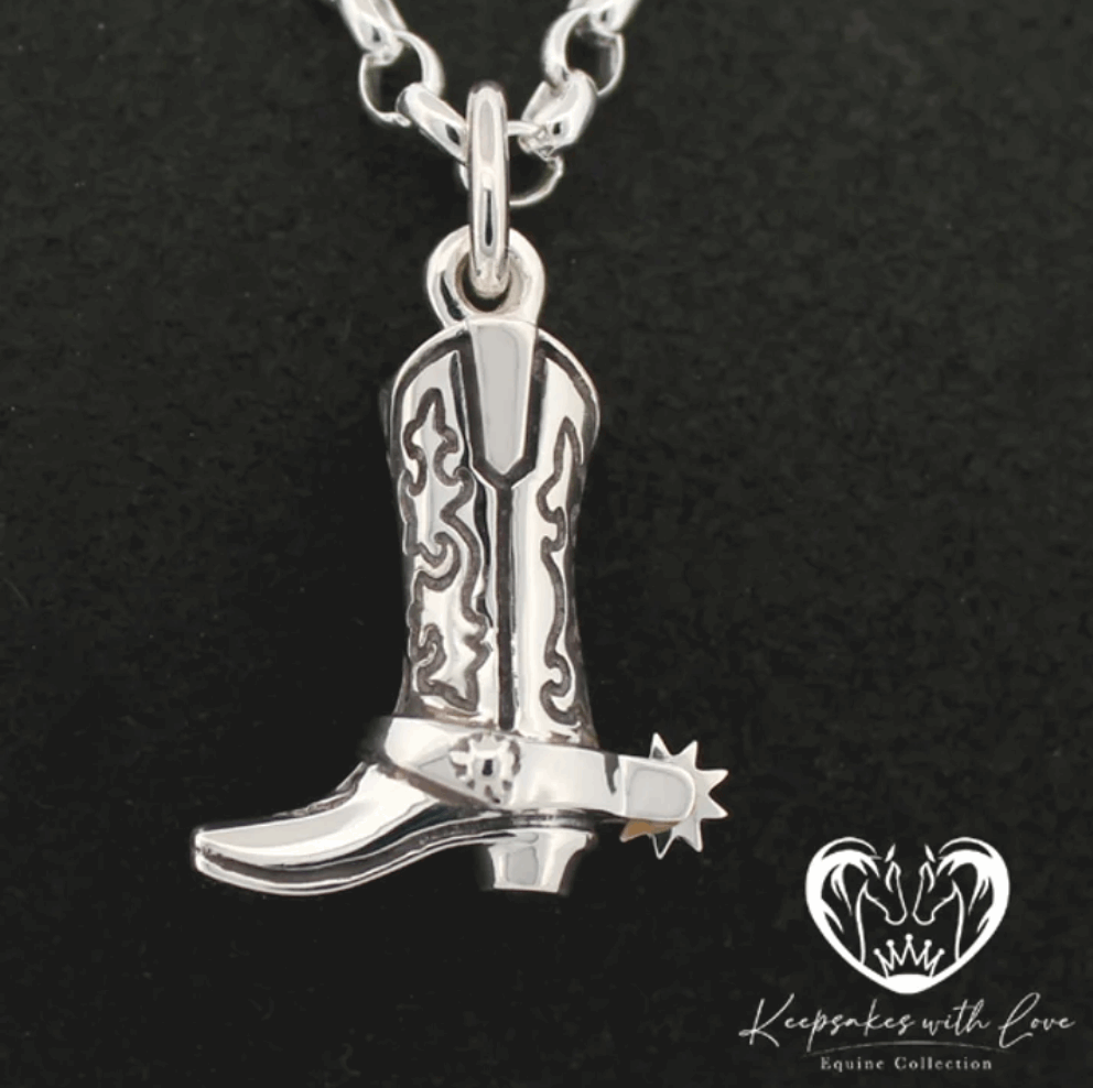 KWL: Sterling Silver Western Boot with Spur Pendant - P361