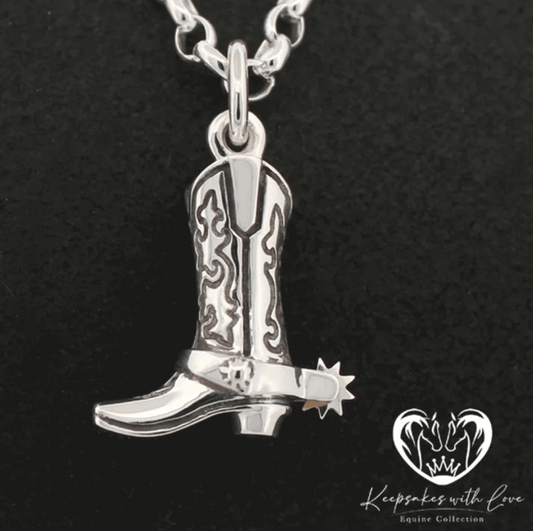 KWL: Sterling Silver Western Boot with Spur Pendant - P361