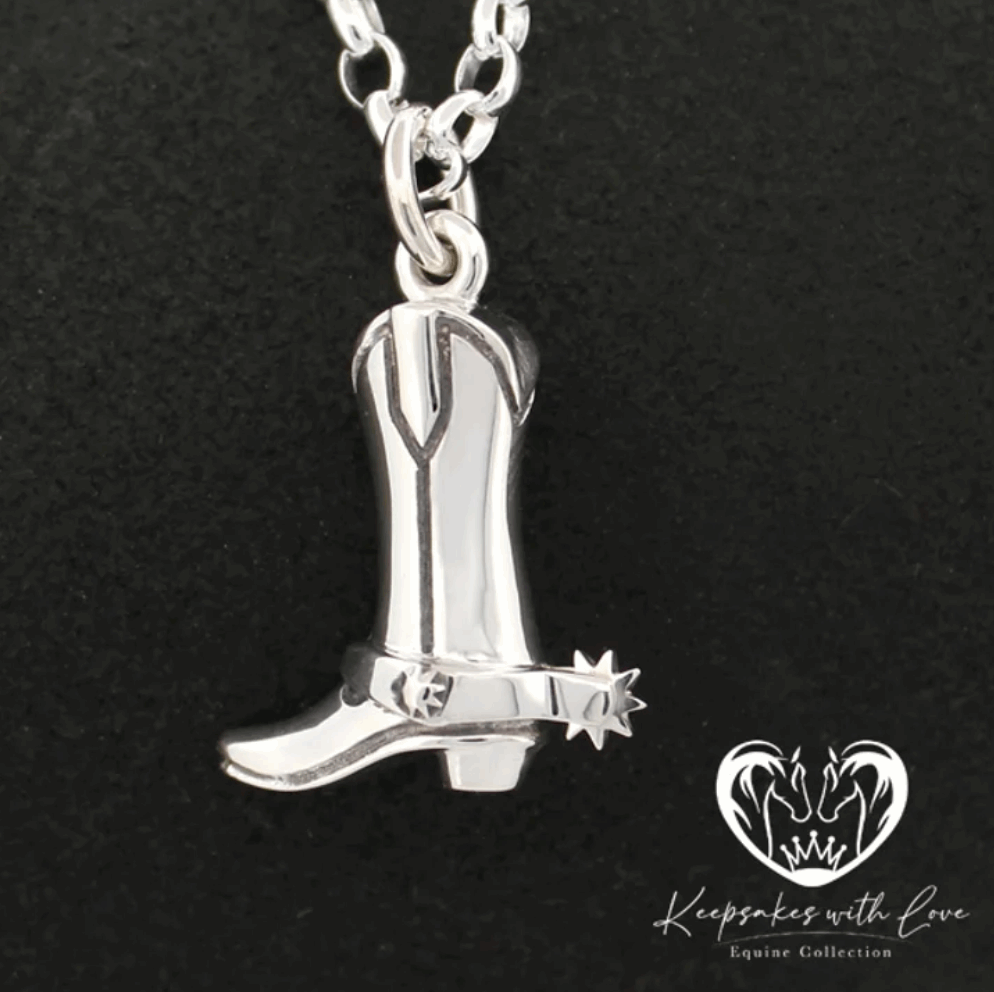 KWL: Sterling Silver Western Boot with Spur Pendant - P343