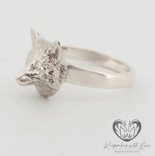 KWL: Small Sterling Fox Head Ring - P330