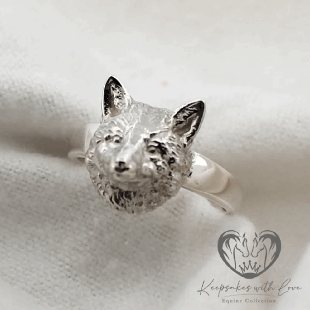 KWL: Small Sterling Fox Head Ring - P330