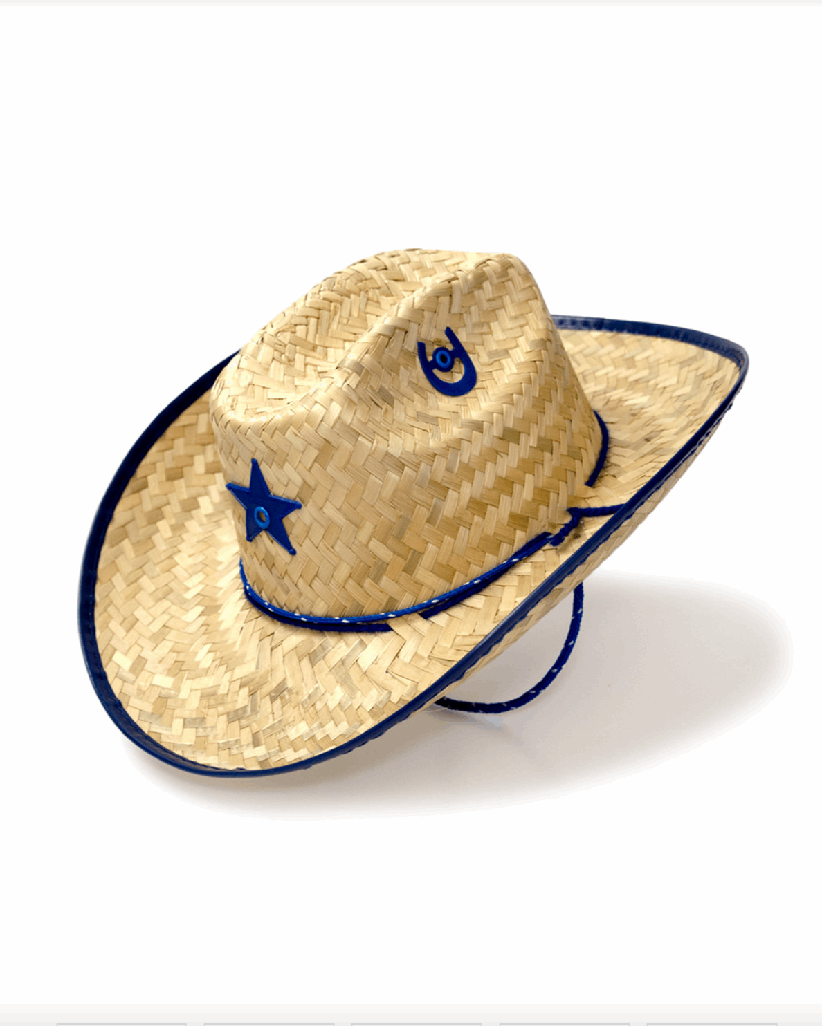 Kids Straw Sheriff Hat - BLUE