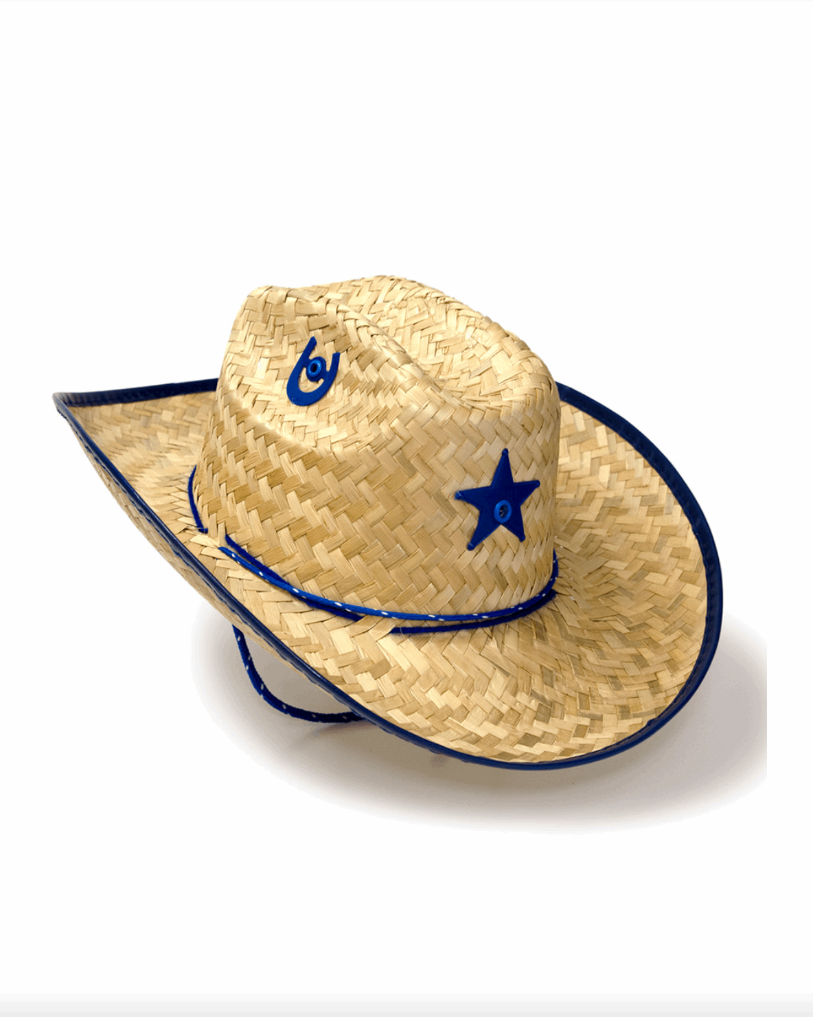 Kids Straw Sheriff Hat - BLUE