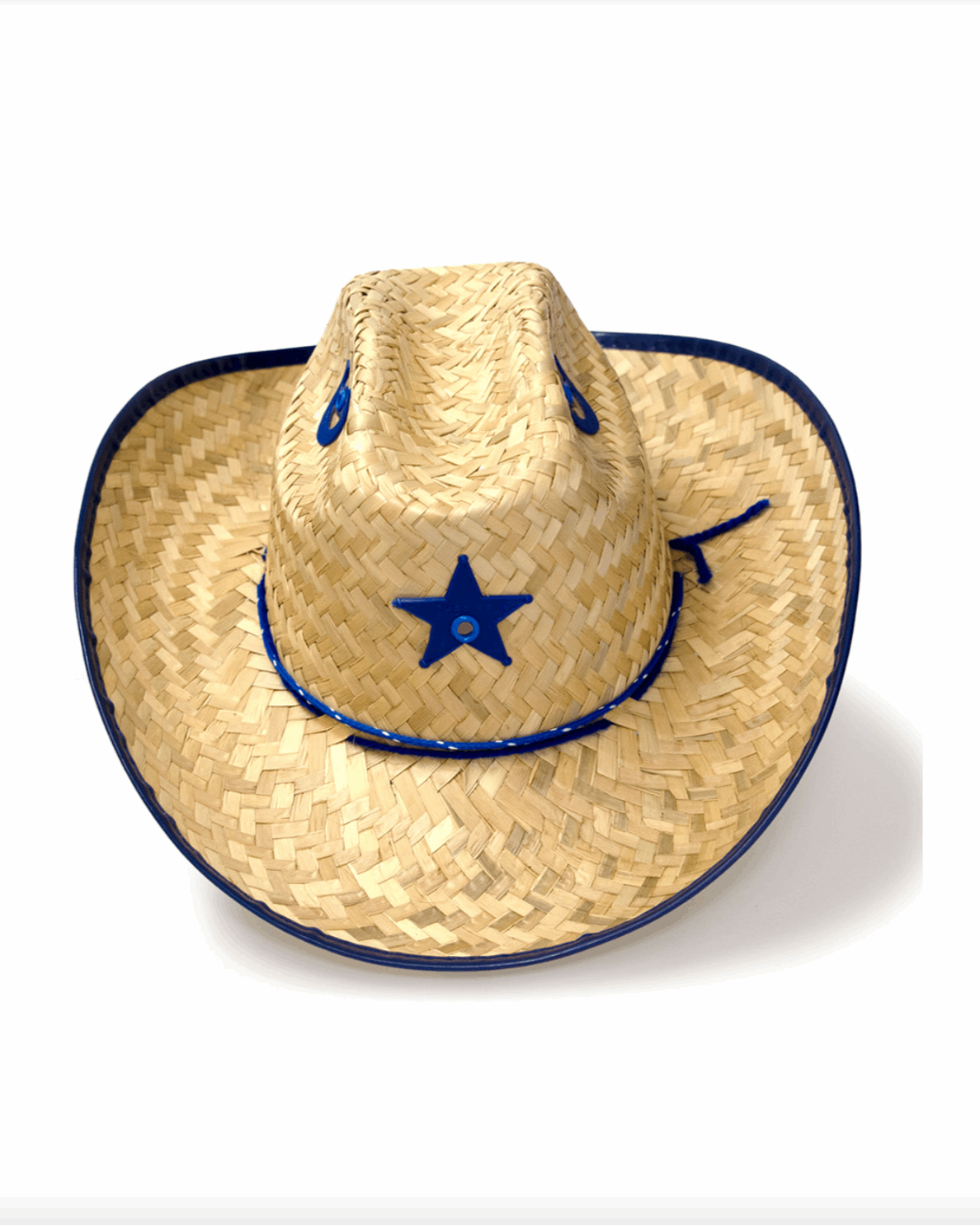 Kids Straw Sheriff Hat - BLUE