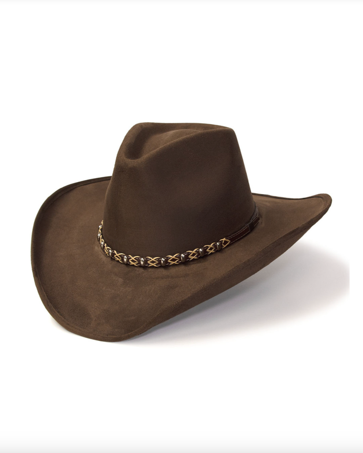 Suede Western Pinch Front Hat